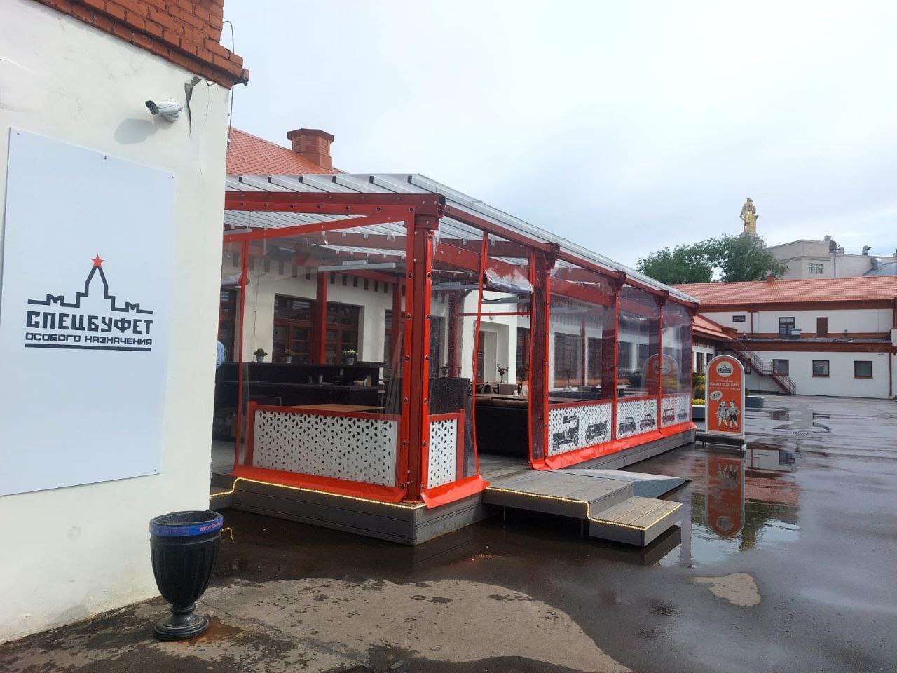 ПВХ шторы для летней террасы кафе в Брянске